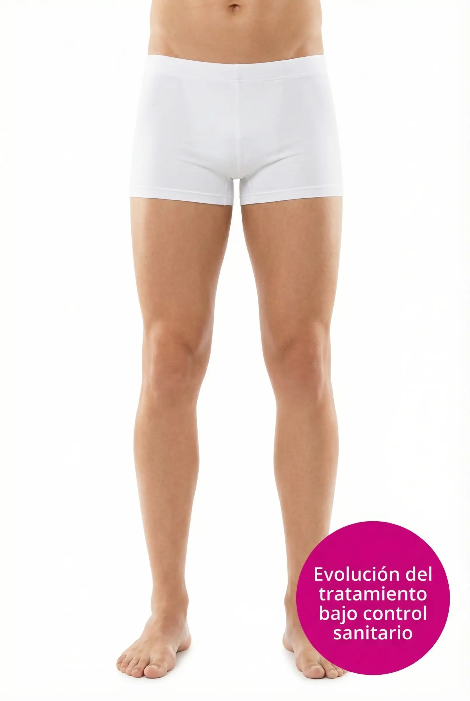 Piernas y zona inferior del cuerpo masculino como referencia a depilación láser.