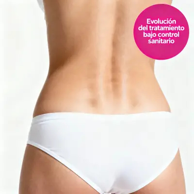 Zona lumbar femenina como referencia al tratamiento de depilación láser.